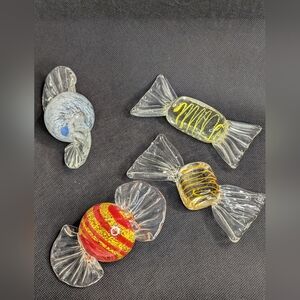 4 Giant Murano Glass Candies Candy Oversized Paperweight